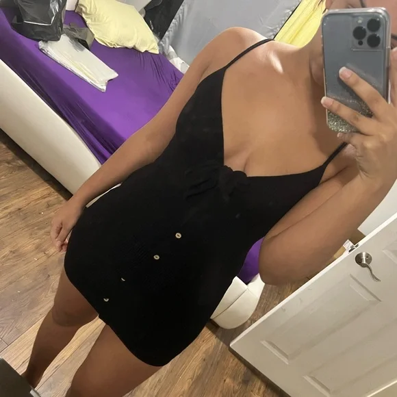 OOTDFash | Dresses | Black Ripped Mini Dress